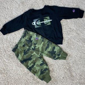 Infant Champion Sweatsuit Matching Set, Camouflage/Black, Size 12 Month